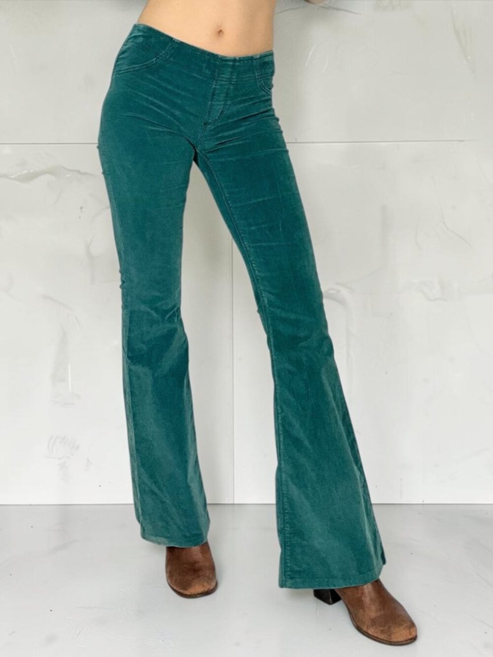 Free People We The Free Penny Pull-On Cord Flare Pant 25 Green